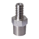1/2" MPT x 3/8" Barb Stainless - The Brewmeister
